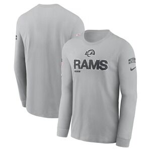 Nike Men's 3XL Los Angeles Rams Salute To Service Long Sleeve T-Shirt in Gray
